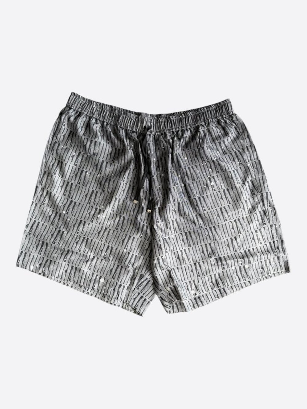 Amiri Grey & White Gradient Logo Shorts
